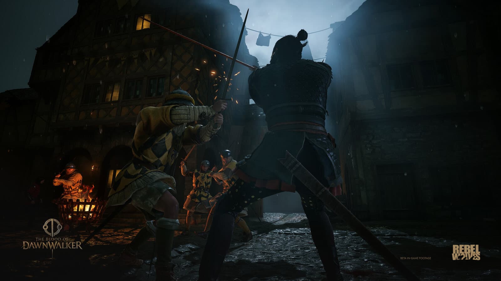 Coen draws his sword during a moonlit ambush